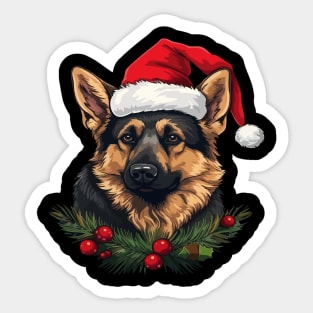 German Shepherd Christmas Sticker